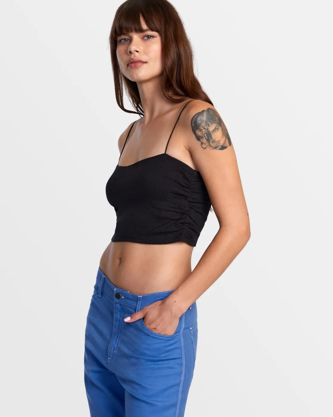 RVCA LEXI WIDE RIB FITTED TANK TOP Rvca Black Online