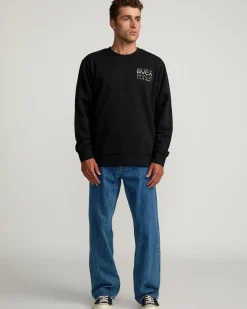 RVCA LOGO SHATTER CREW SWEATSHIRT Black Online