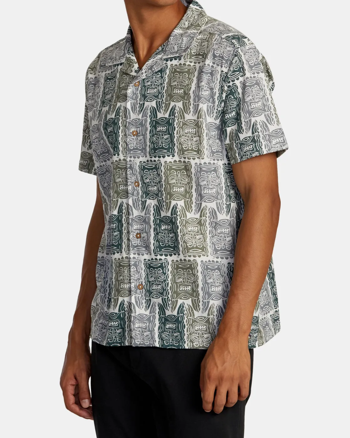 RVCA OBLOW TAPA SHORT SLEEVE SHIRT Antique White Discount