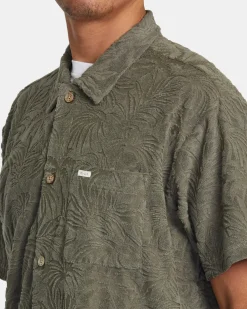 RVCA PALMS DOWN SHORT SLEEVE SHIRT Mushroom Hot