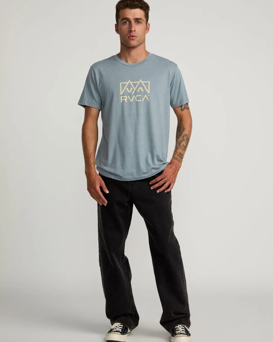 RVCA PEAKS TEE Flint Stone New