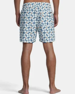 RVCA PERRY 17" ELASTIC WAIST BOARDSHORTS Cool Blue Best