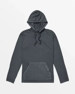 RVCA PTC PIGMENT HOODED LONG SLEEVE TEE Garage Blue Online
