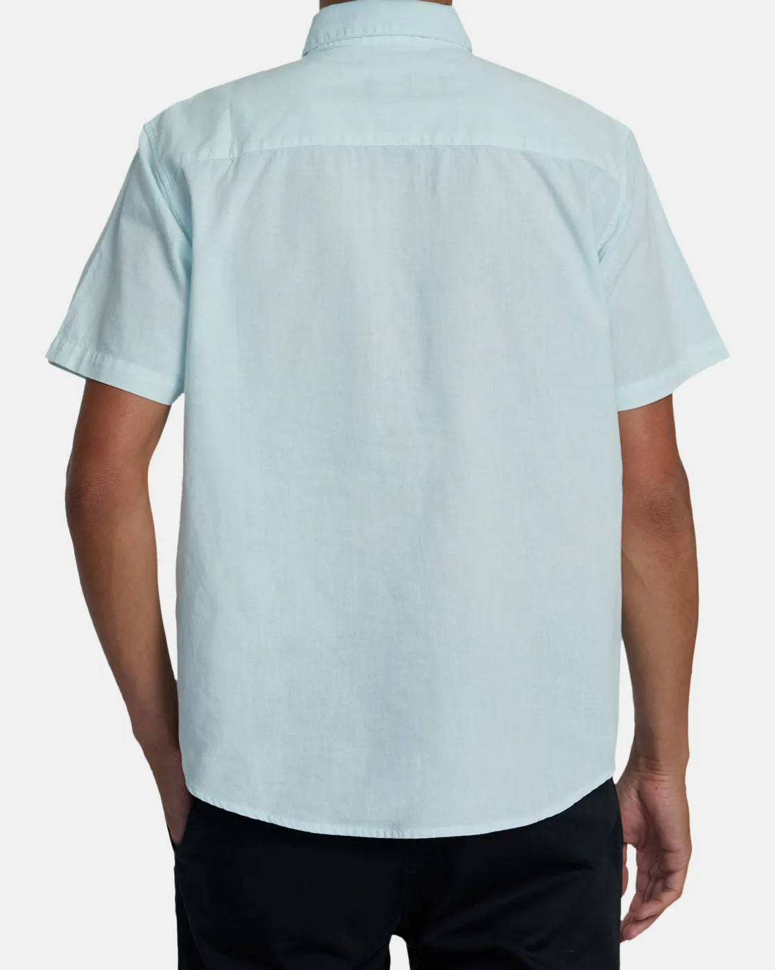 RVCA PTC WOVEN II SHORT SLEEVE SHIRT Light Blue Discount