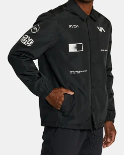 RVCA RADIATE WINDBREAKER COACHES JACKET Black Clearance