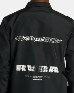 RVCA RADIATE WINDBREAKER COACHES JACKET Black Clearance