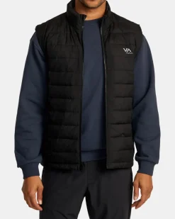 RVCA REVERSIBLE PUFFER VEST Black Best