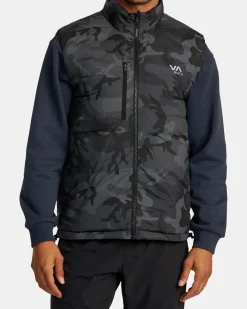 RVCA REVERSIBLE PUFFER VEST Black Best