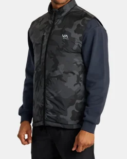 RVCA REVERSIBLE PUFFER VEST Black Best