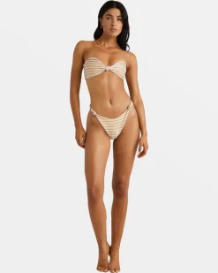 RVCA RIPPLE AND TWIST SKIMPY COVERAGE BIKINI BOTTOMS Sunrise New