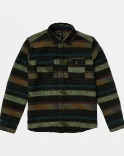 RVCA BLANKET LONG SLEEVE SHIRT Red Earth Best