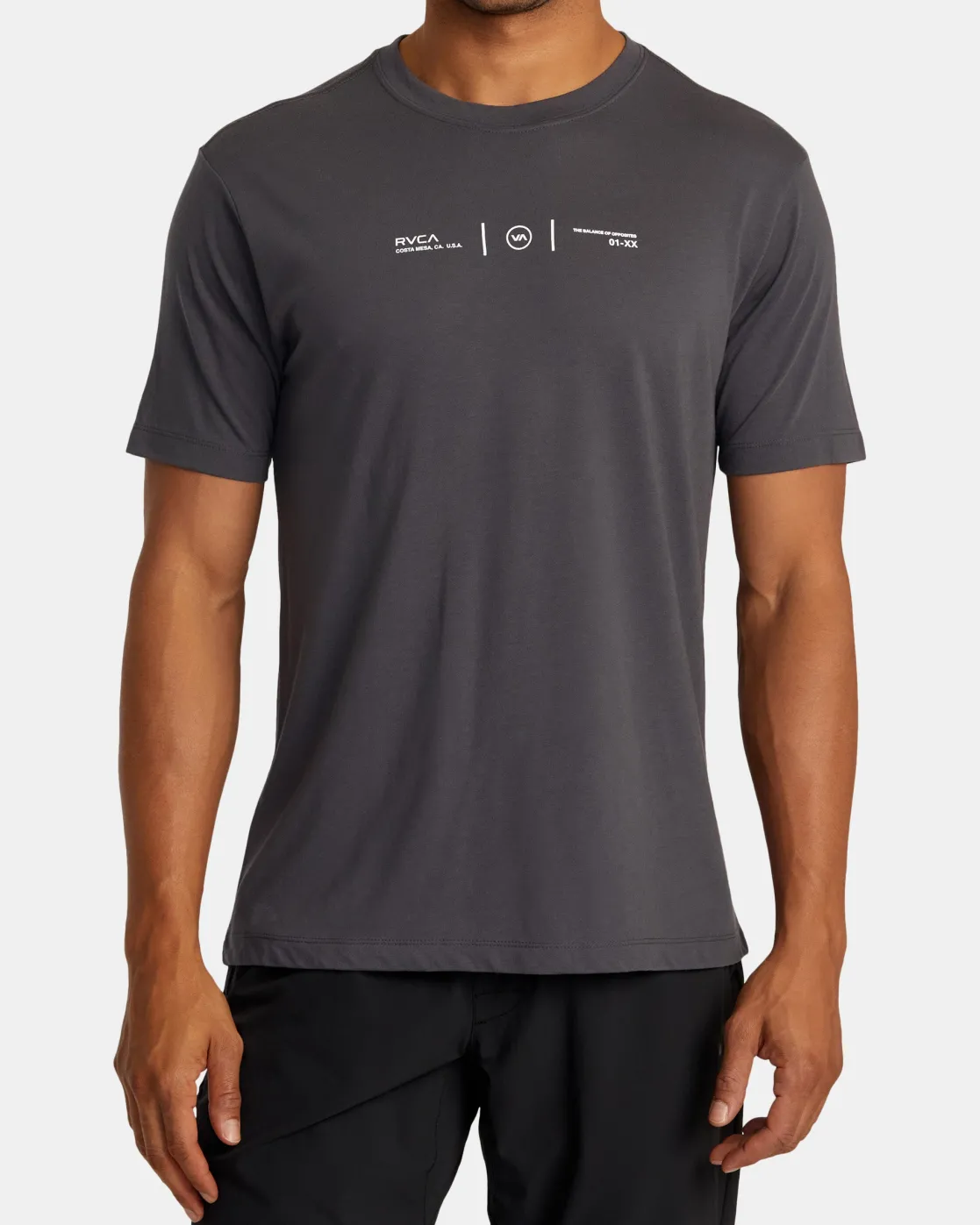 RVCA CHECK BOX SHORT SLEEVE TEE Slate Sale