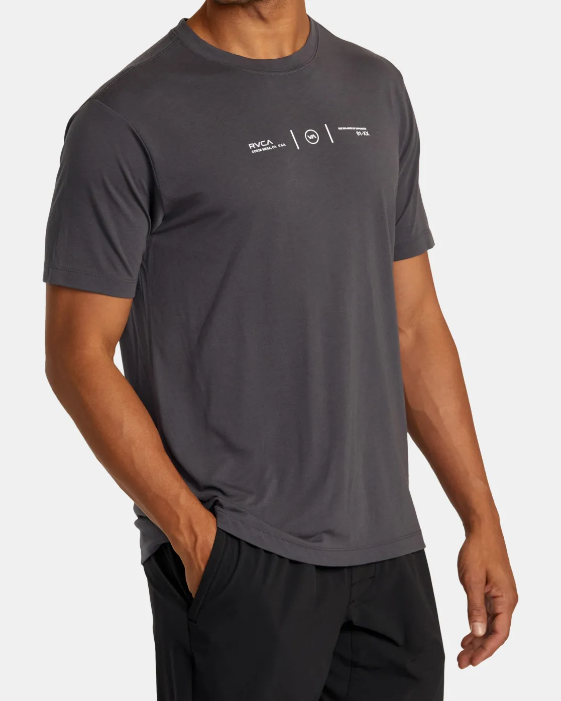 RVCA CHECK BOX SHORT SLEEVE TEE Slate Sale