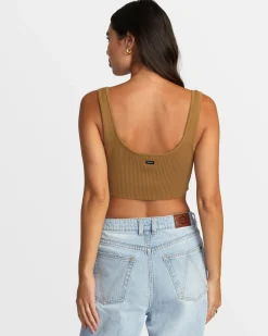 RVCA SELECTS ROUNDABOUT SWEATER TANK V-NECK SWEATER Ermine Best