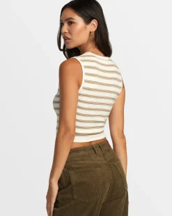 RVCA SELECTS SHIVER SWEATER TANK CREW NECK SWEATER Latte Online
