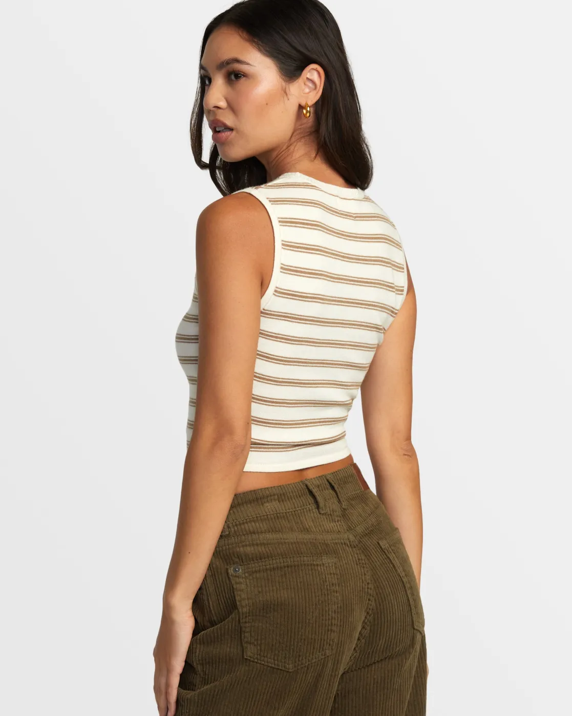 RVCA SELECTS SHIVER SWEATER TANK CREW NECK SWEATER Latte Online