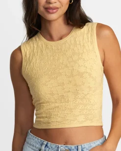 RVCA SELECTS SHIVER SWEATER TANK CREW NECK SWEATER Sahara Sun Best