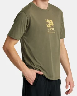 RVCA SPLITTER STACKS TEE Olive Hot