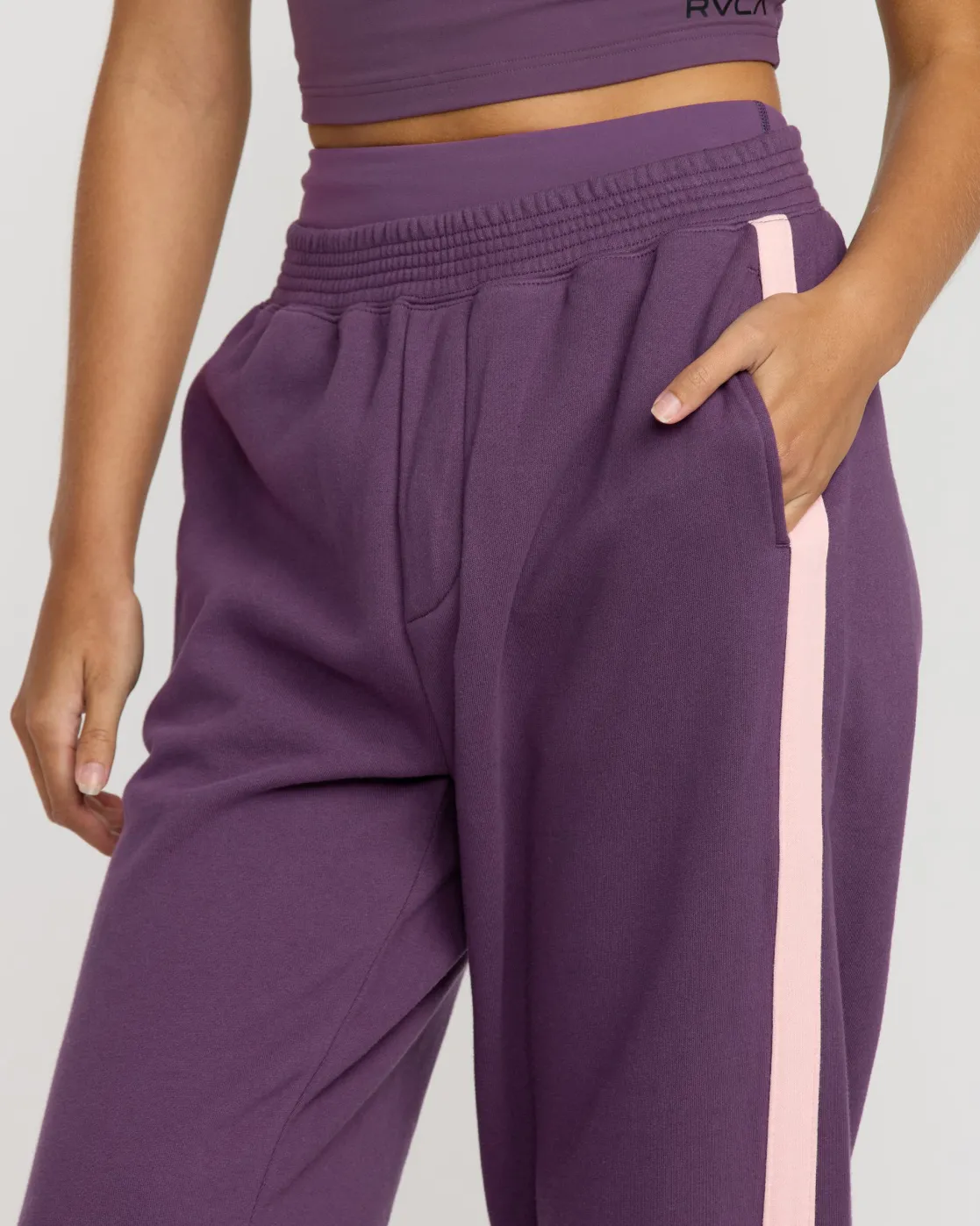 RVCA SPORT FLEECE PANT Plum Ash New