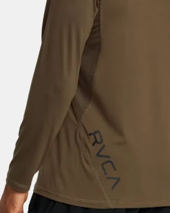 RVCA SPORT VENT LONG SLEEVE TEE Mocha