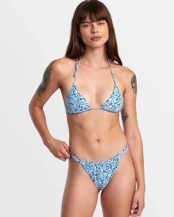 RVCA SPRINKLES DOUBLE STRAP SKIMPY BIKINI BOTTOMS Black Floral