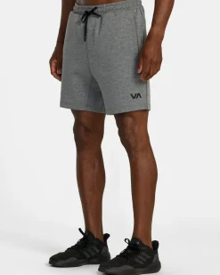 RVCA TECH FLEECE ELASTIC WAIST SHORTS Heather Grey Clearance