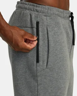 RVCA TECH FLEECE ELASTIC WAIST SHORTS Heather Grey Clearance