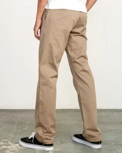 RVCA THE WEEKEND STRETCH STRAIGHT FIT PANTS Dark Khaki New