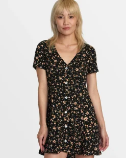 RVCA UNDERSTATED MINI DRESS Tan Discount
