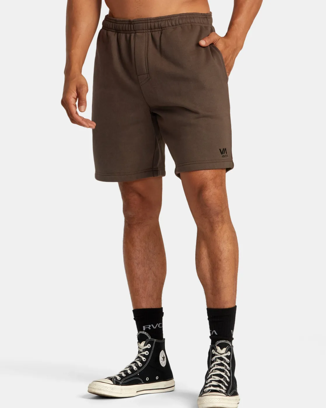 RVCA VA ESSENTIAL 18" SWEAT SHORTS Mocha Outlet