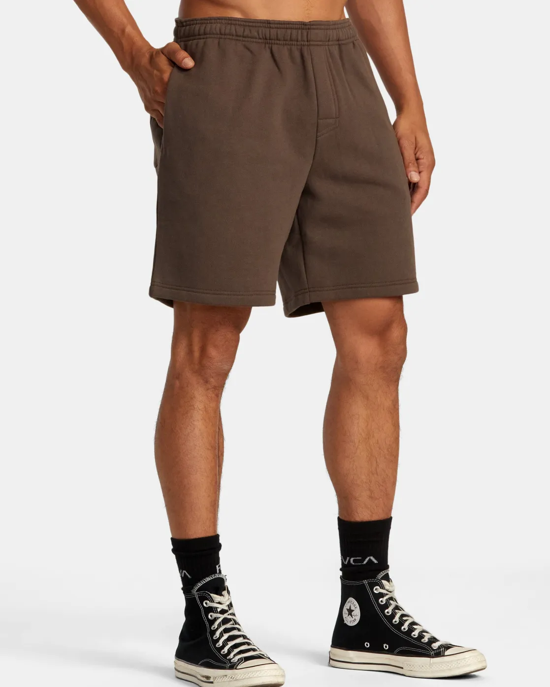 RVCA VA ESSENTIAL 18" SWEAT SHORTS Mocha Outlet