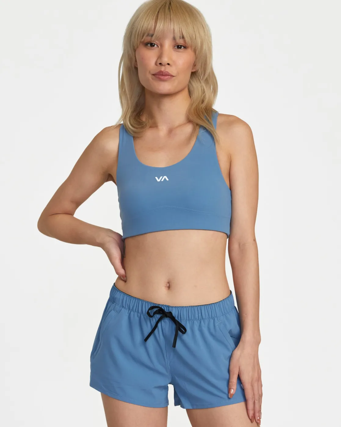 RVCA VA ESSENTIAL LOW-RISE YOGGER SPORT SHORTS Coronet Blue New
