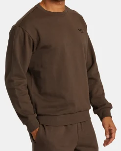 RVCA VA ESSENTIAL SWEATSHIRT Mocha Clearance