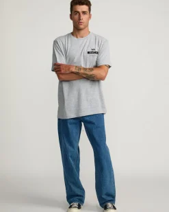 RVCA VA FORWARD SHORT SLEEVE TEE Athletic Heather Clearance