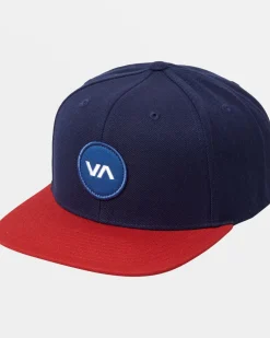 RVCA VA PATCH SNAPBACK HAT Navy / Red Discount