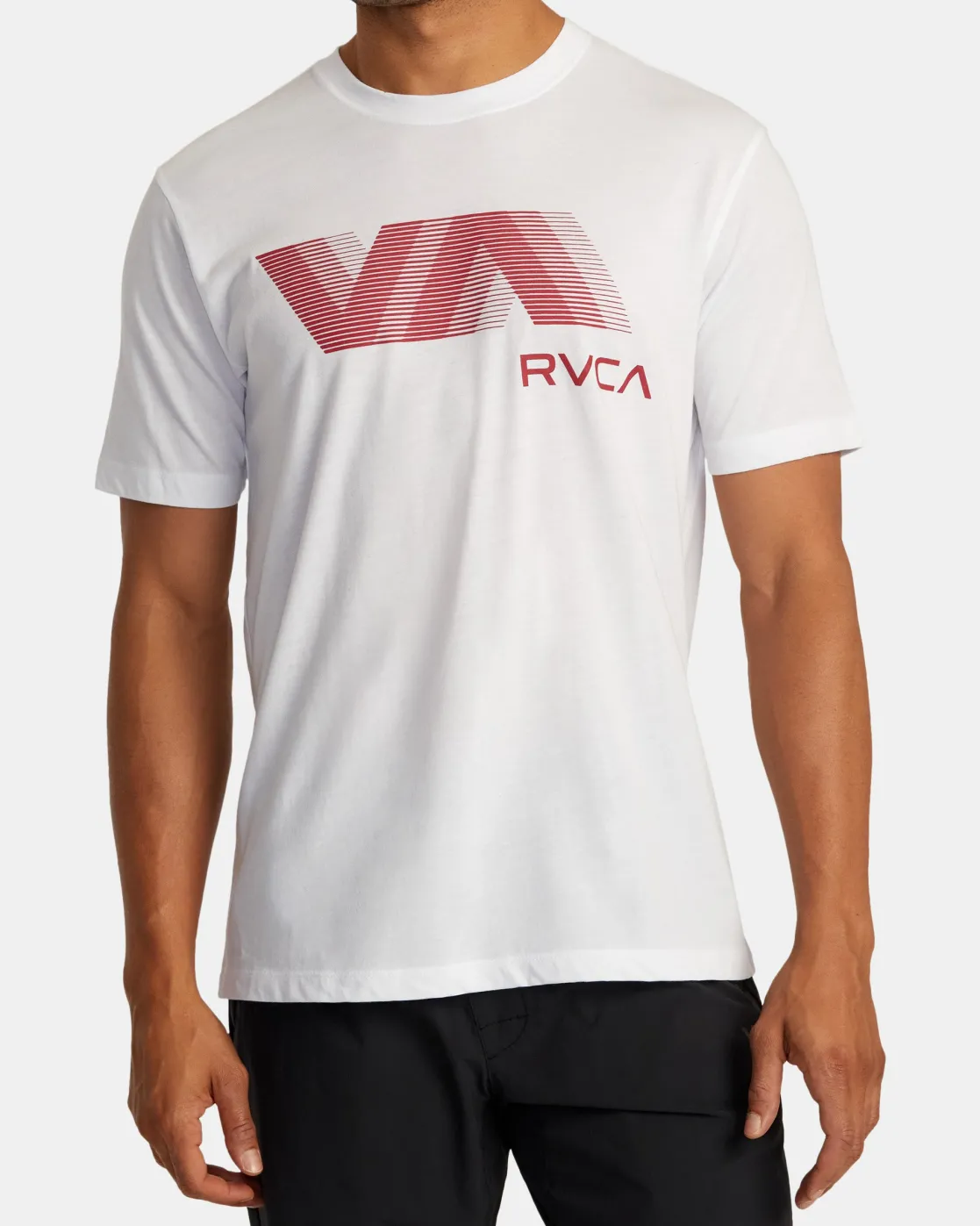 RVCA VA BLUR TEE White/Red Outlet