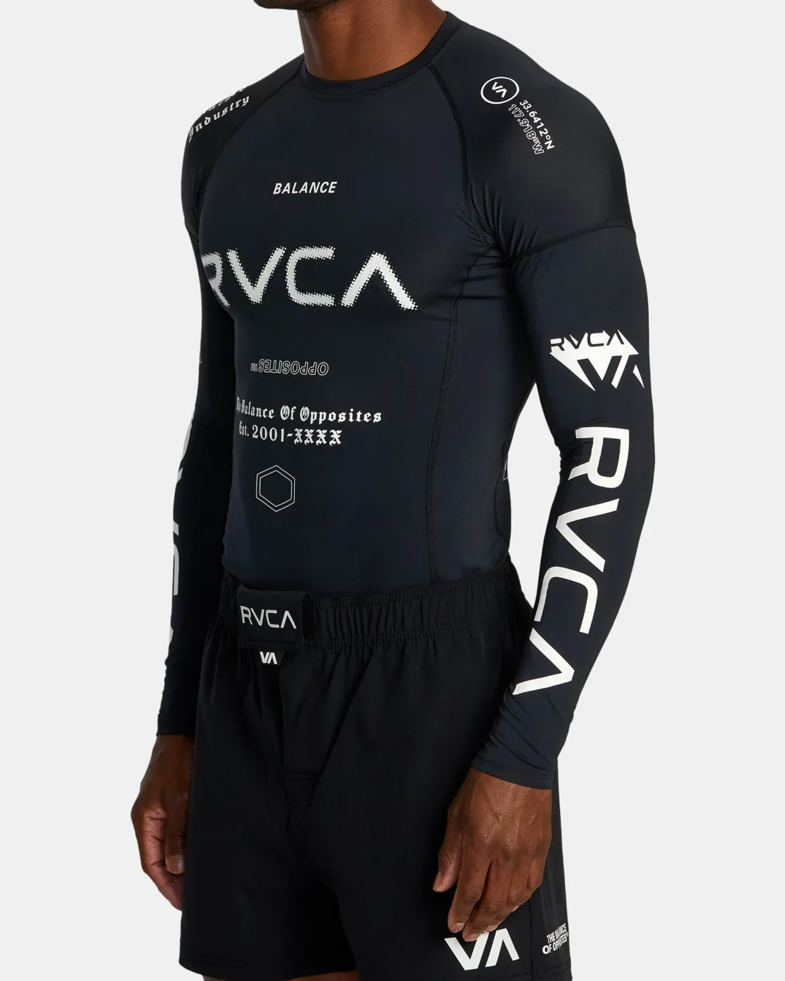 RVCA VA SPORT LONG SLEEVE RASHGUARD Black All Brand 2 Best