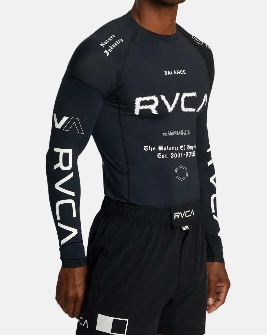 RVCA VA SPORT LONG SLEEVE RASHGUARD Black All Brand 2 Best