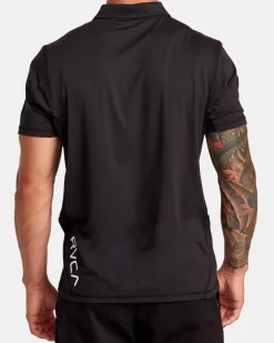RVCA VA SPORT VENT TECHNICAL POLO SHIRT Black Hot