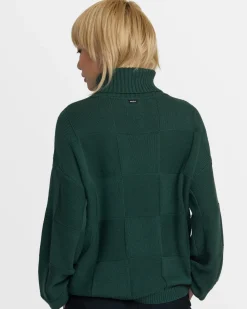RVCA VINEYARD TURTLENECK SWEATER Pineneedle Clearance