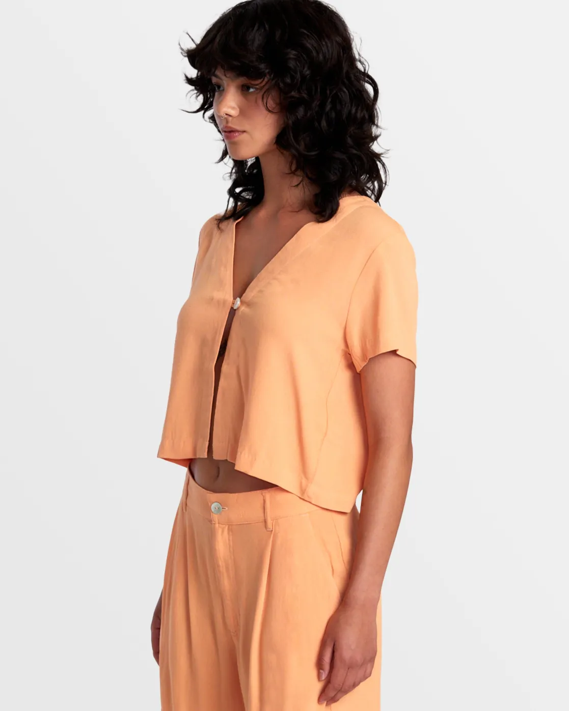RVCA VISTA TOP SHIRT Copper Tan Sale
