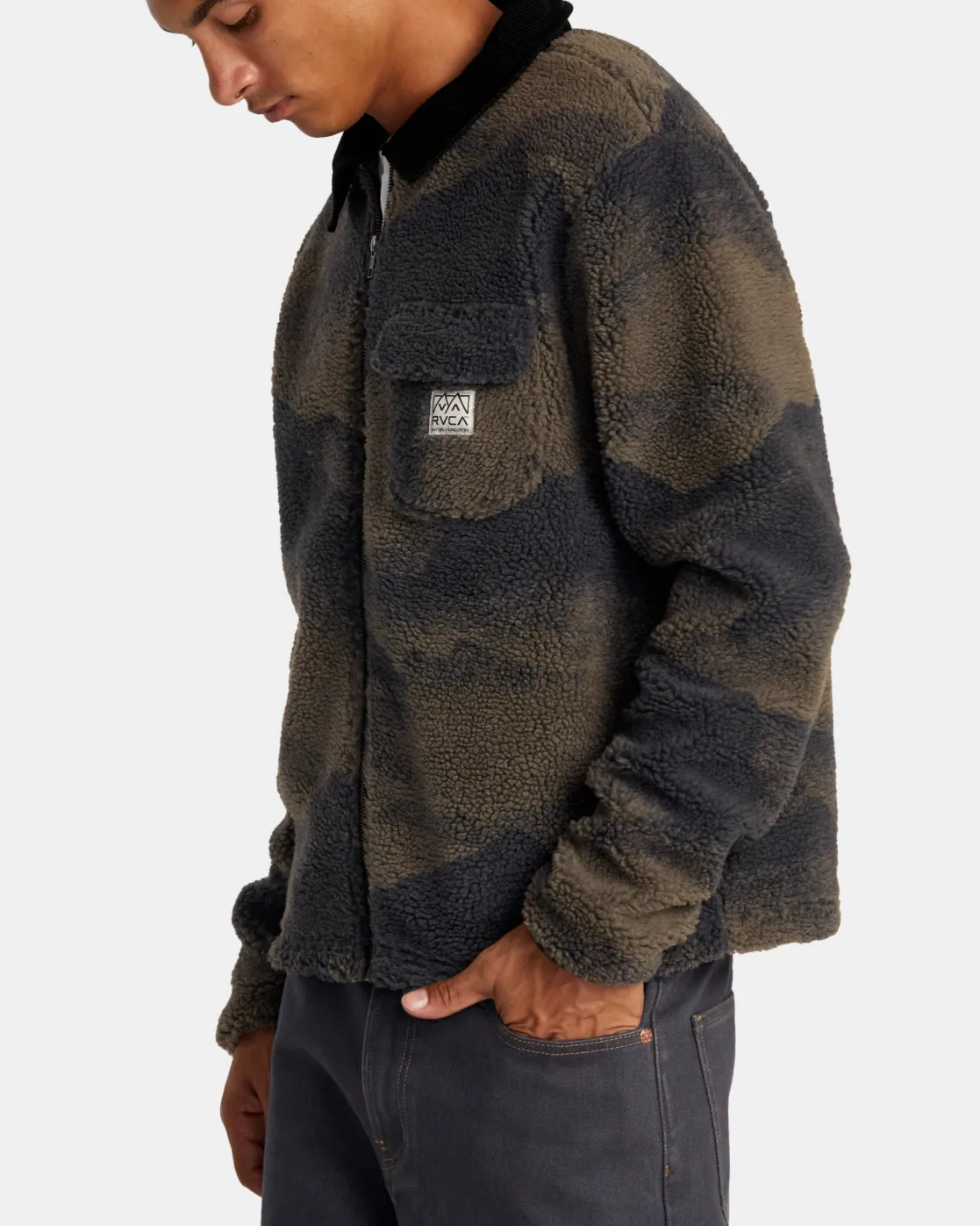 RVCA WALKER SHERPA JACKET Blue Haze Best