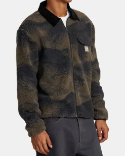 RVCA WALKER SHERPA JACKET Blue Haze Best