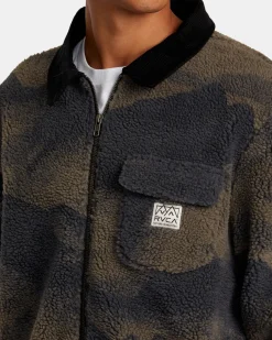 RVCA WALKER SHERPA JACKET Blue Haze Best