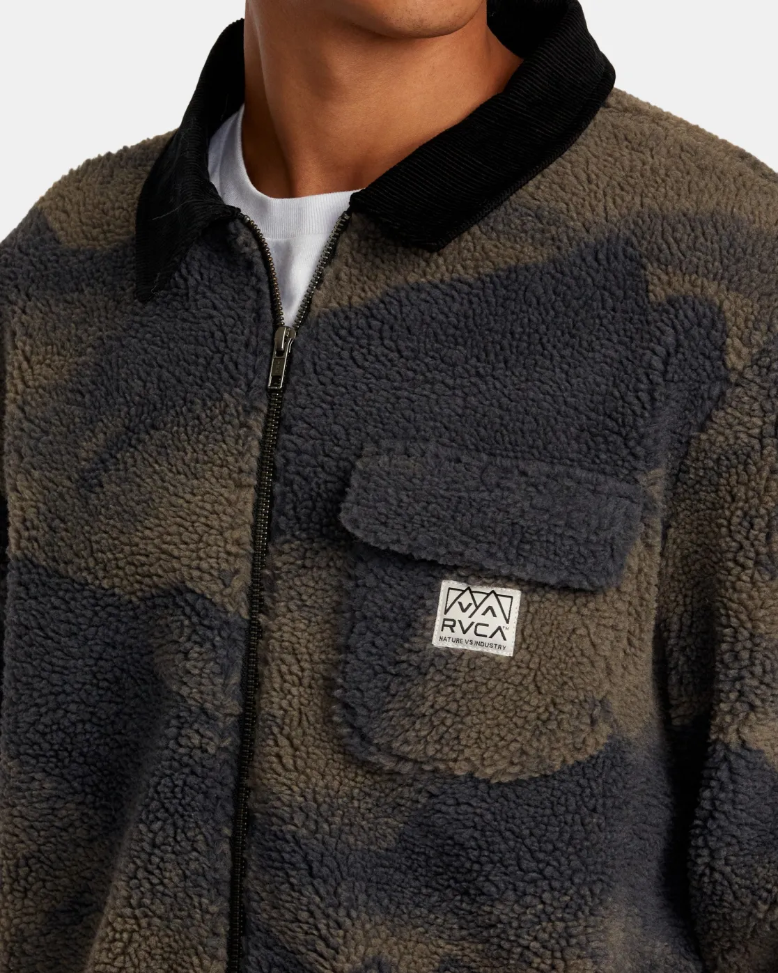 RVCA WALKER SHERPA JACKET Blue Haze Best