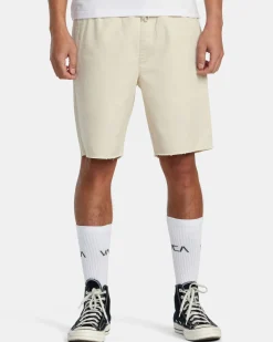 RVCA WEEKEND ELASTIC WAIST SHORTS Latte Clearance