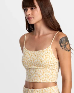 RVCA WHITNEY FITTED CROP TOP Latte Discount