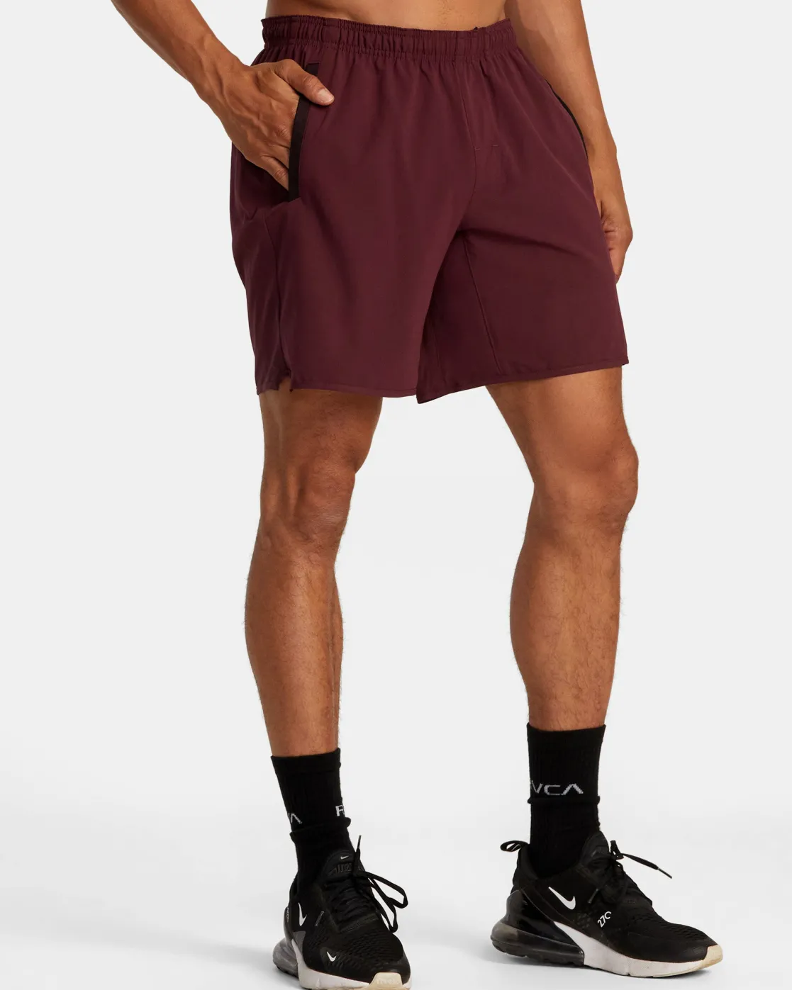 RVCA YOGGER STRETCH 17" ATHLETIC SHORTS Plum Best