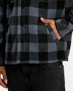 RVCA YUKON HI PILE FLEECE SHIRT JACKET Garage Blue Online